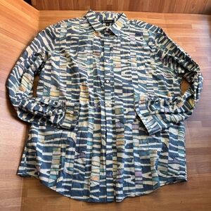 INC International Concepts men's abstract print long sleeve retro zebra xxl